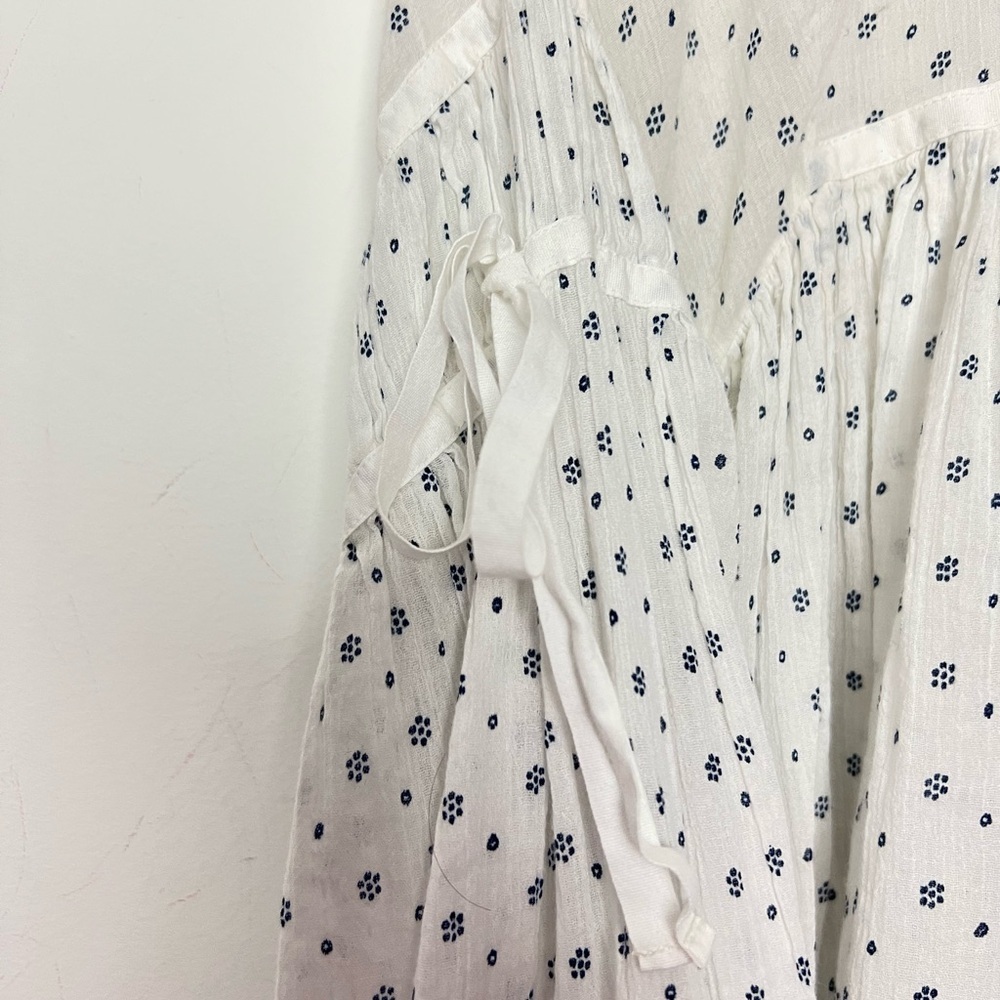 Ulla Johnson Fabienne Peasant Blouse White Blue Foulard Dot Print Quiet Luxury - Picture 8 of 14